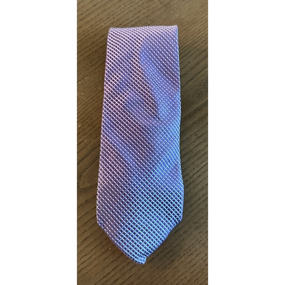 Michael Kors Men's 100%‎ Silk Necktie Purple Geometric Pattern Made in USA